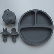 Load image into Gallery viewer, Soft Silicone Toddler Tableware: Dinner Plate, Fork, Spoon, and Cup Cover
