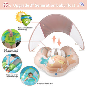 Travel Inflatable Baby Swim Float with Canopy (2-6 yrs old)